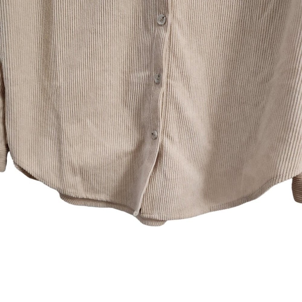 Princess Polly Womens Western Corduroy Top 6 Beige Shacket Button Front Boho - Picture 5 of 13